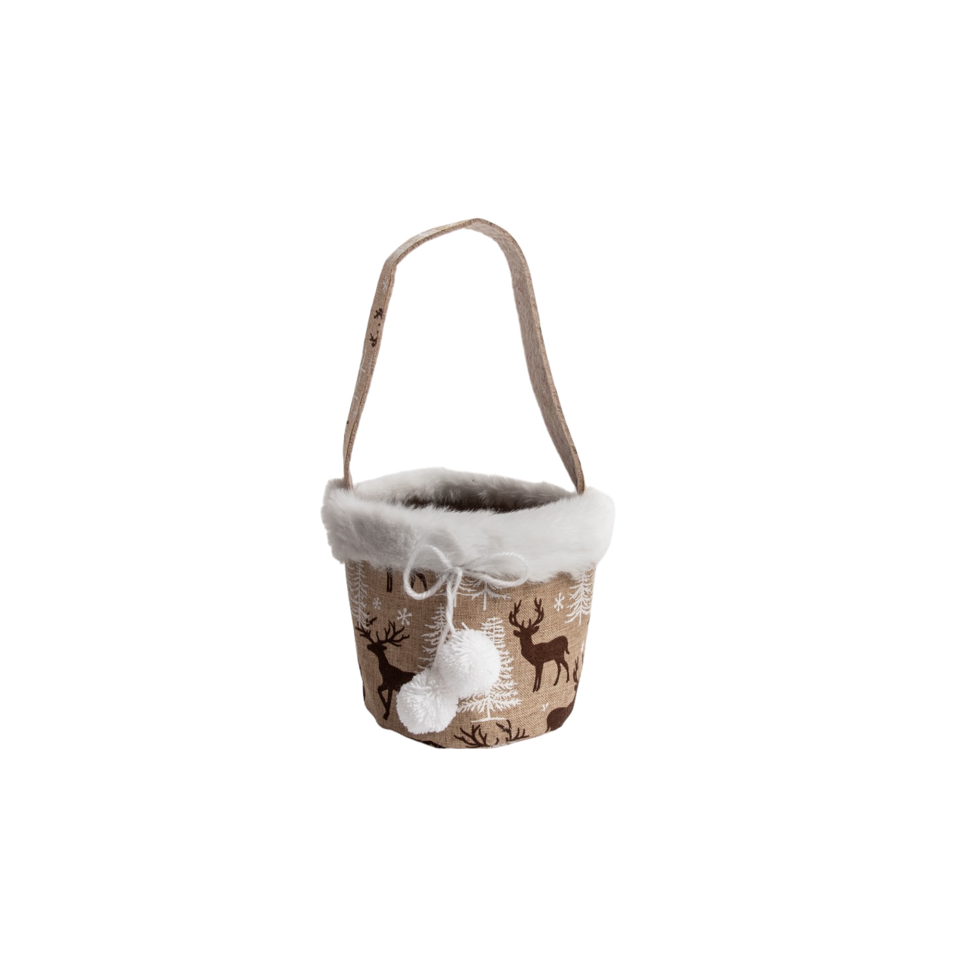 Darstellung von Tasche rund braun Snowball“ Hirsche 1 Henkel