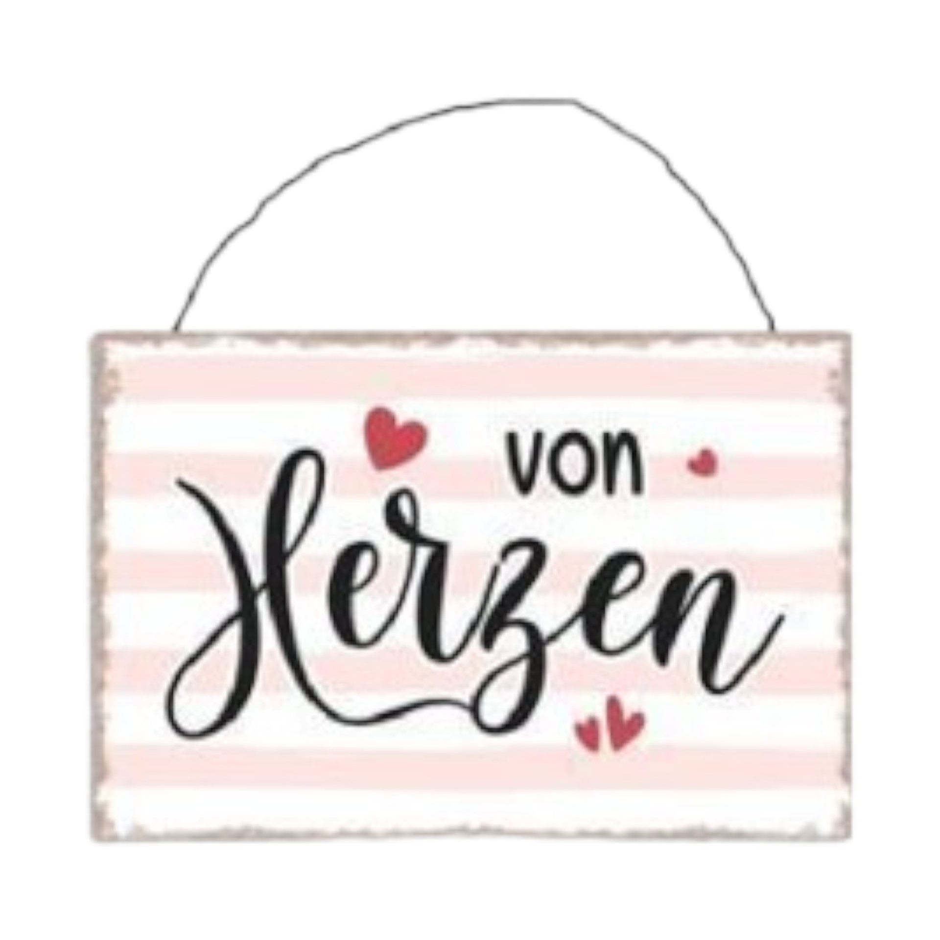 Darstellung von UV Schild von Herzen mit Hänger