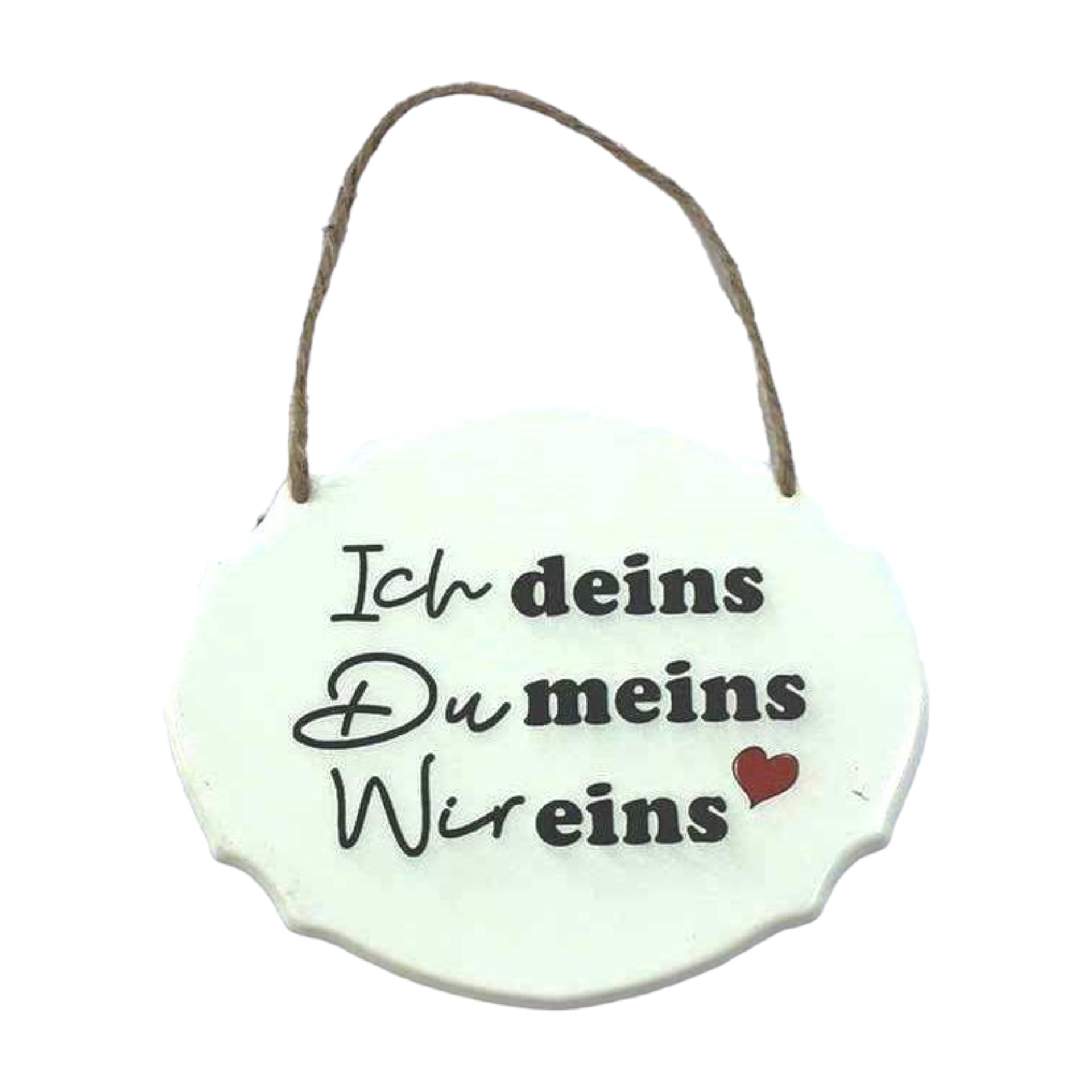 Darstellung von UV-Schild Ich deins Du meins Wir eins