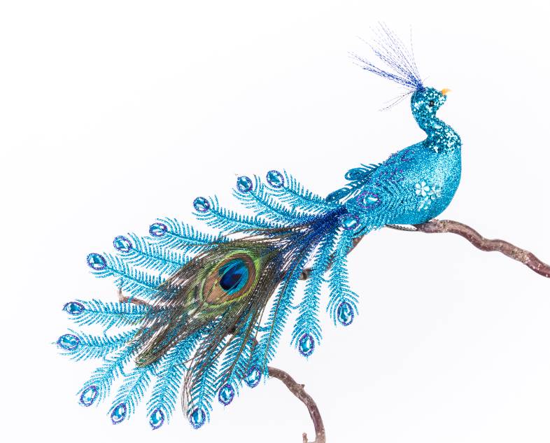 Darstellung von Vogel mittel blau m. Clip l= 30 cm