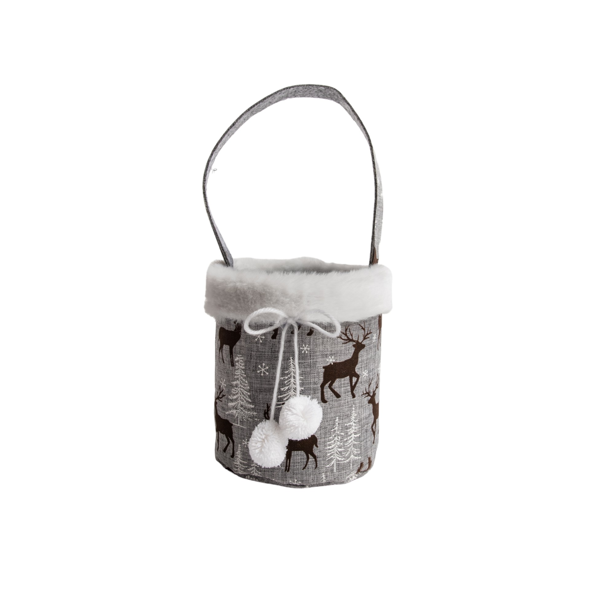 Darstellung von Tasche rund grau Snowball“ Hirsche 1 Henkel