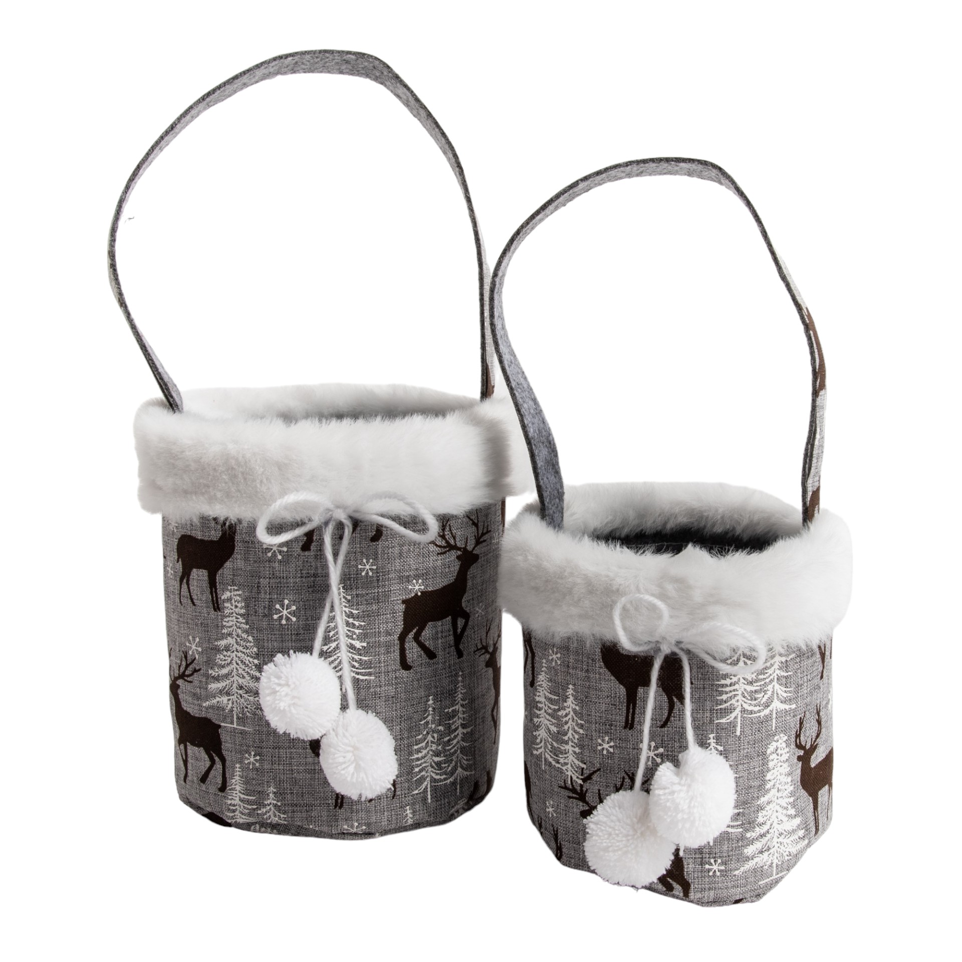 Darstellung von Tasche rund grau Snowball“ Hirsche 1 Henkel