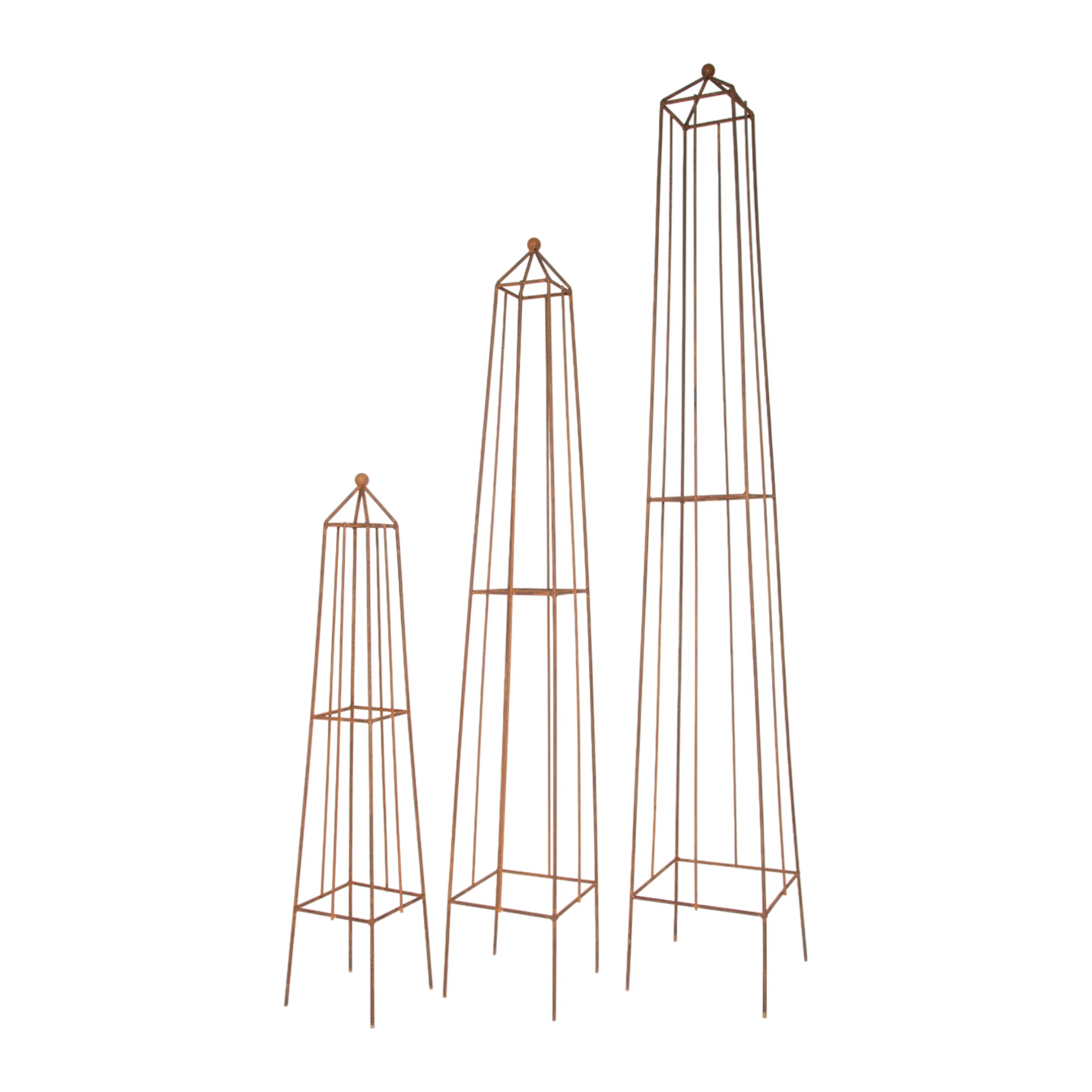 Darstellung von Rankhilfenset quadratischer Turm mit Kugel 3-tlg., 4 Füsse