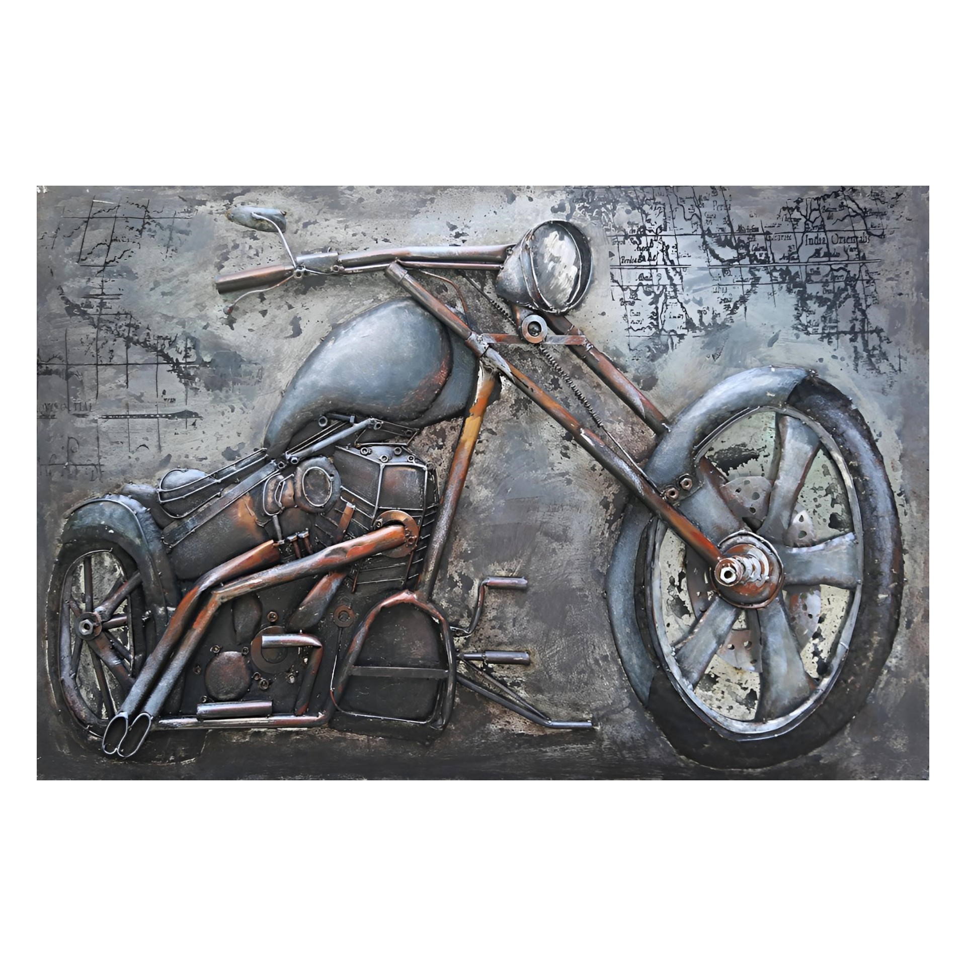 Darstellung von 3-D Metallbild/ Deko Motorrad