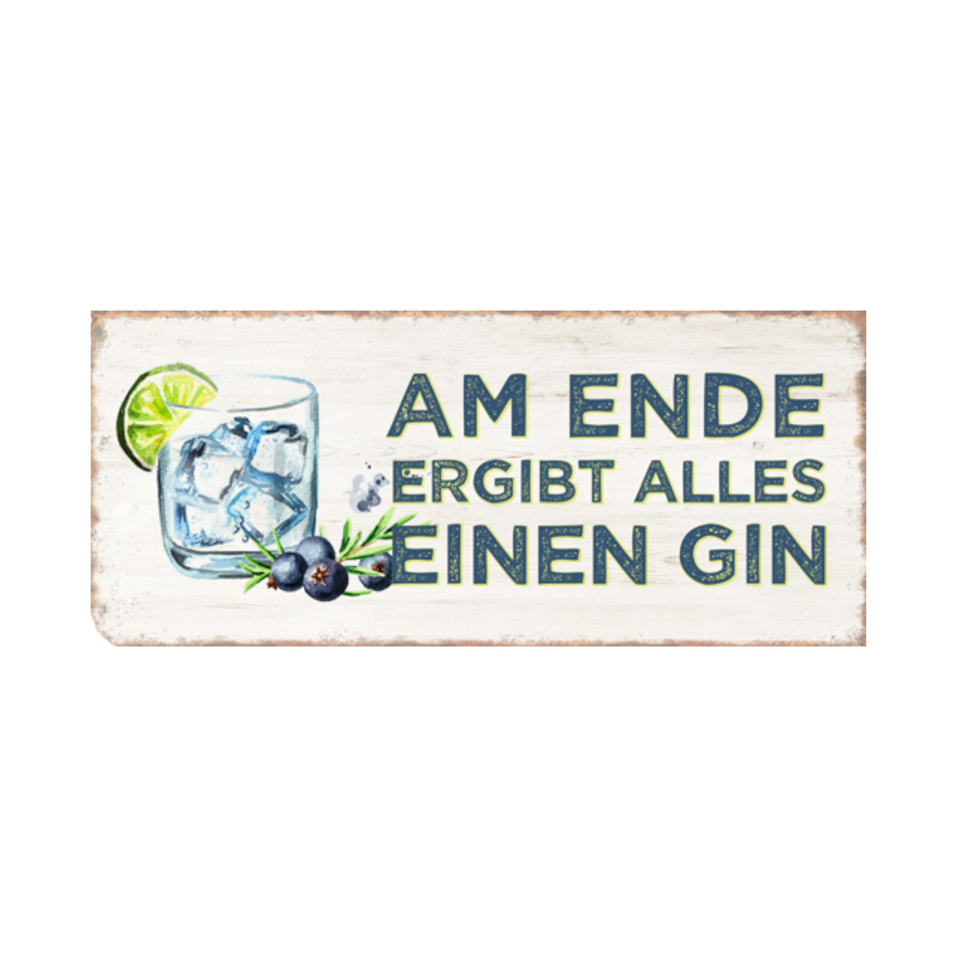 Darstellung von Schild am Ende ergibt alles einen Gin