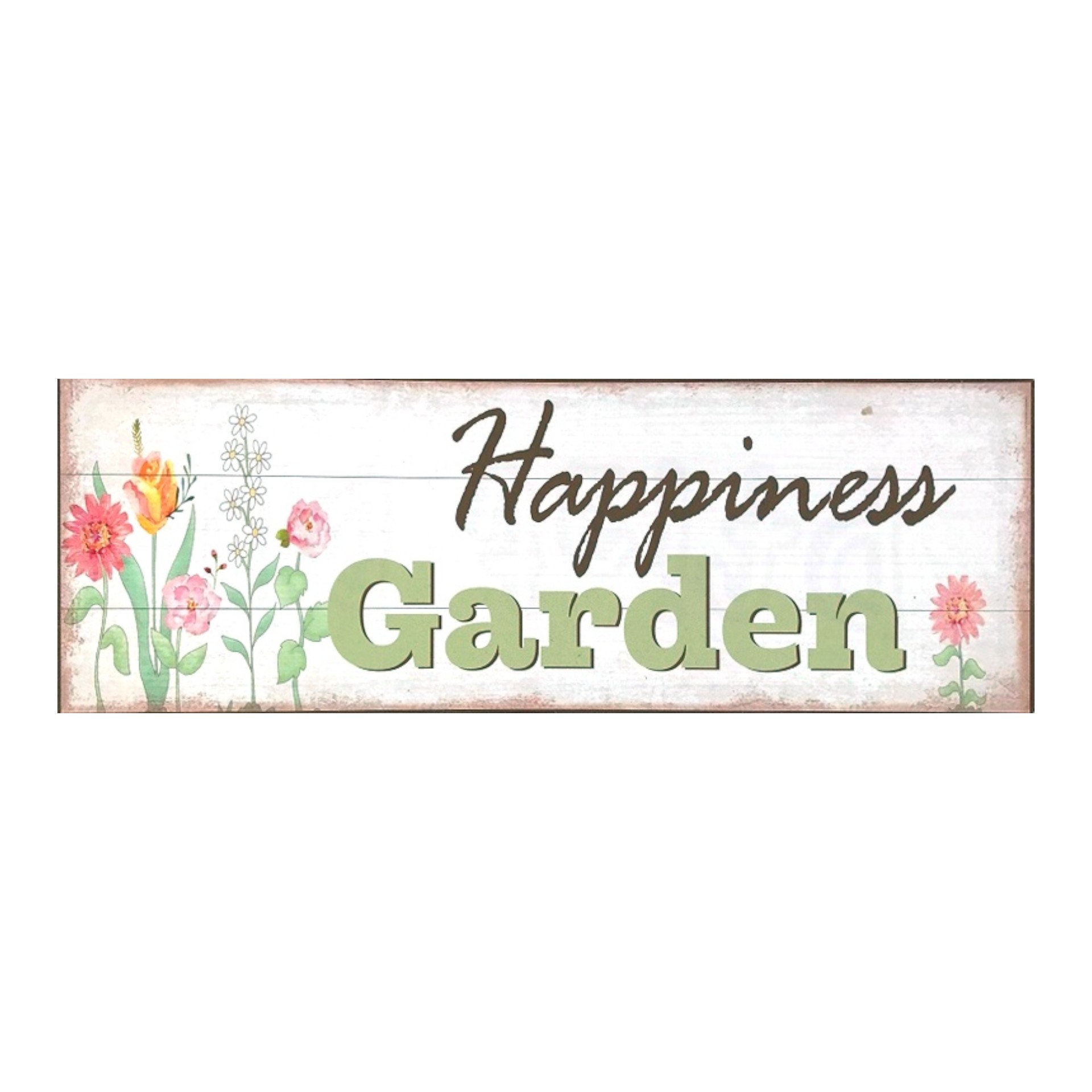 Darstellung von Metallschild Happiness Garden