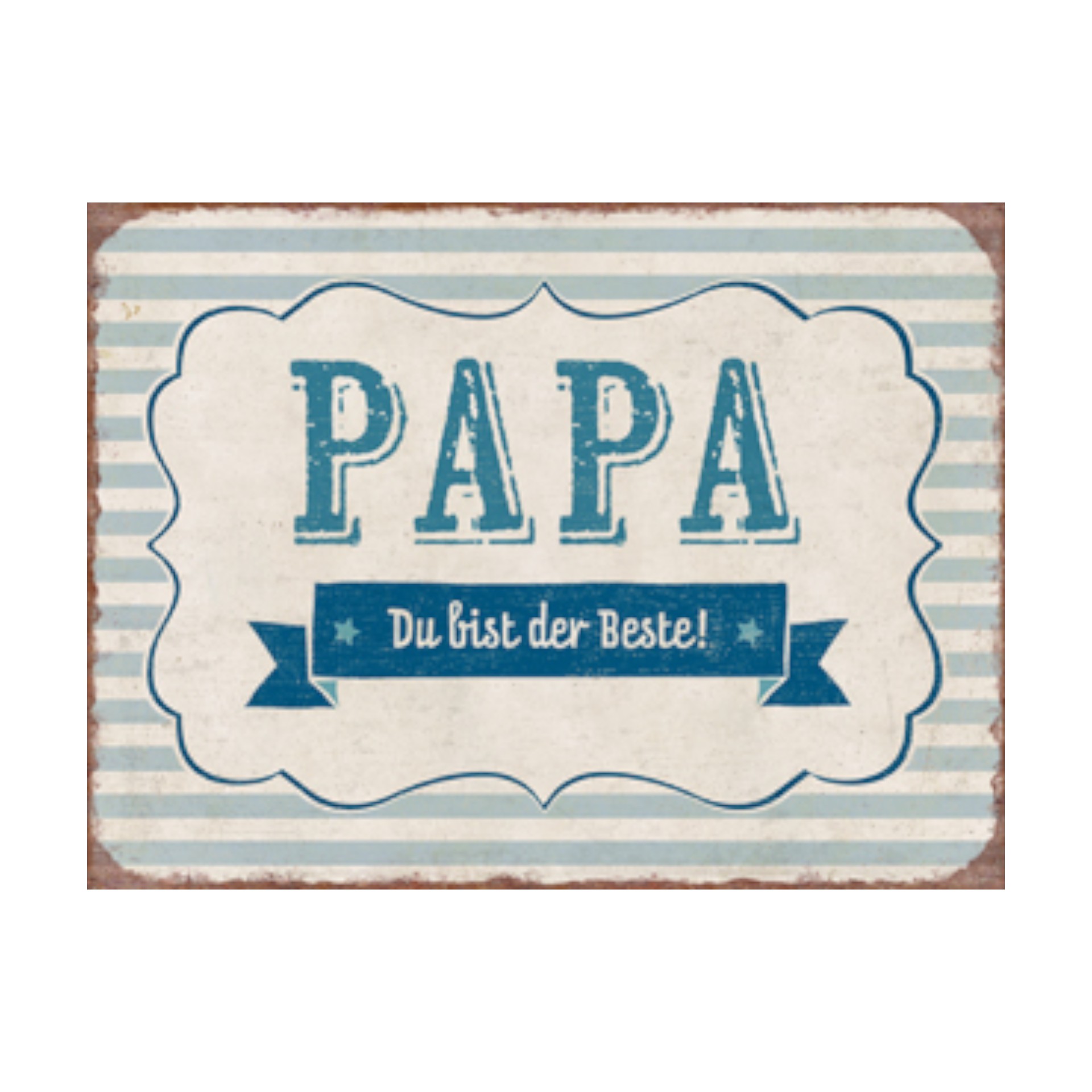 Darstellung von Schild „Papa du bist der Beste! Blau“ 20x15 cm