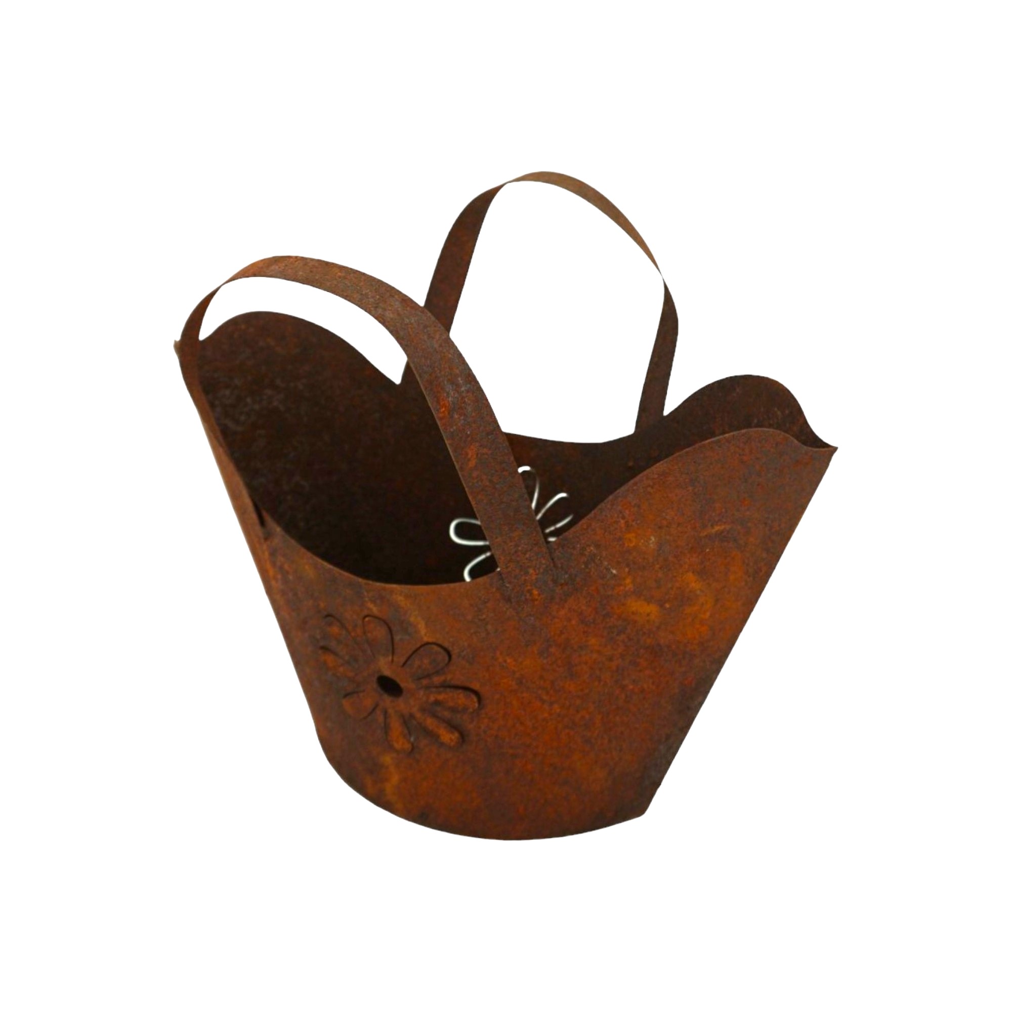 Darstellung von Handtasche rost m. Blume, h= 37 cm, 1,55 kg