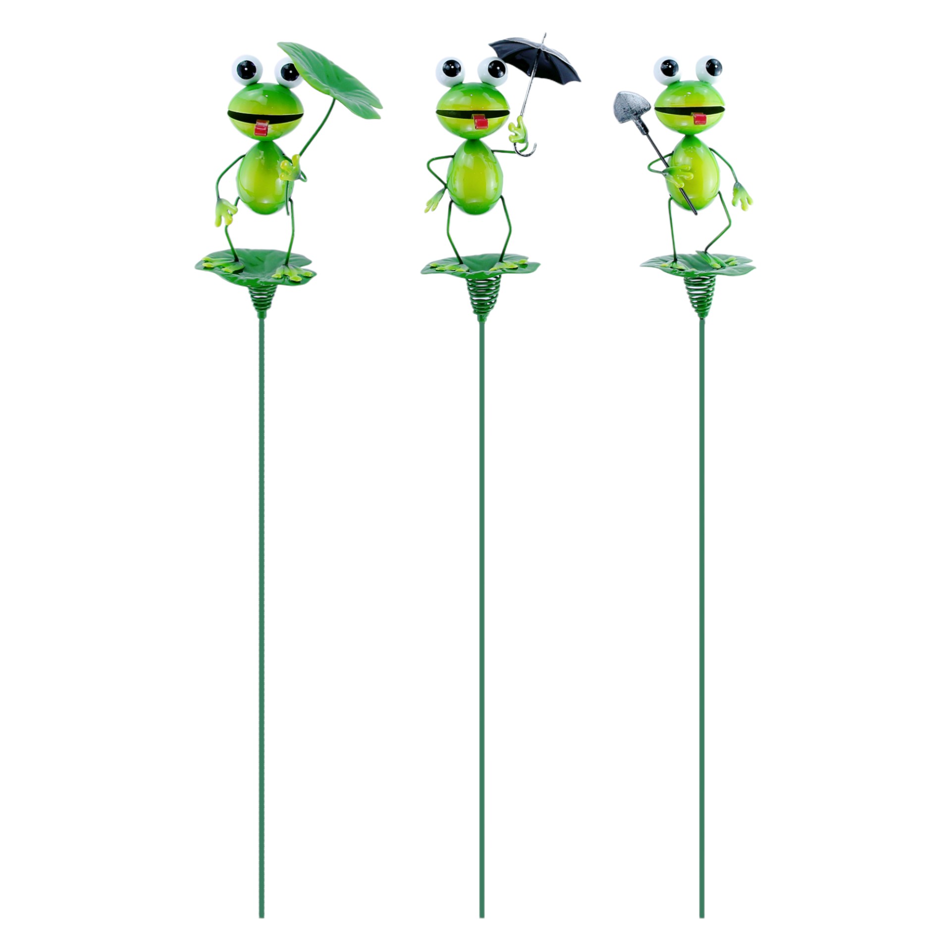 Darstellung von Gartenstecker Frosch 3-fach sortiert